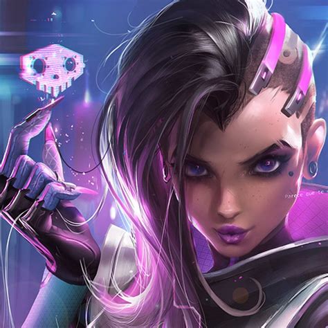 Painted A Detailed Portrait Piece Of Sombra From Overwatch