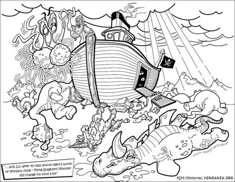 Noah Ark With Color Coloring Pages