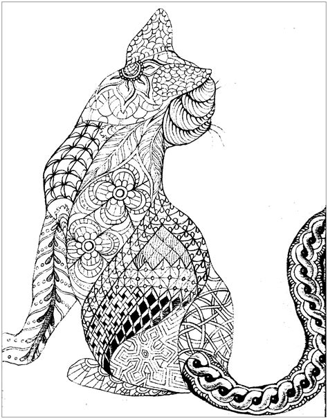 If you're looking for more coloring sheets, take a look at these cute ragdoll cat coloring pages. Zentangle Cat Coloring Pages at GetColorings.com | Free ...