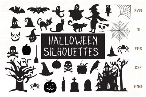 Halloween Silhouettes SVG – Halloween Vector Cliparts – Crella