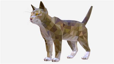 Cat Low Polygon Art Farm Animal Download Free 3d Model By Oleg