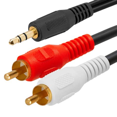 35mm Male Stereo To 2 Male Rca Audio Adapter Cable 12 Feet