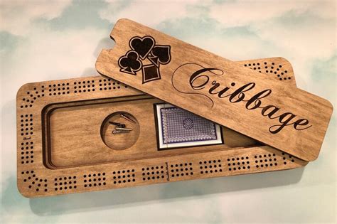 Cribbage Board Personalized With Storage For Pegs And Cards Etsy