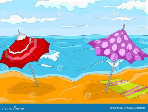 Fumetto Della Spiaggia Illustrazione Vettoriale Illustrazione Di Clima