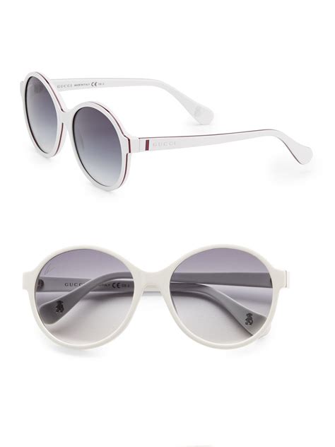 Lyst Gucci 51mm Round Sunglasses In White