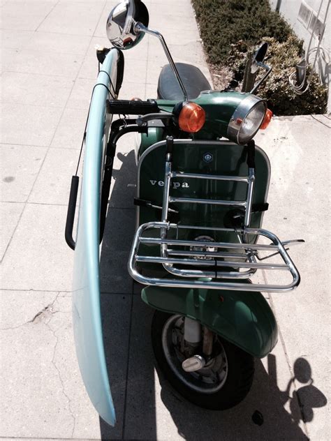 Surfboard rack for motorcycle or scooter. Moped & Scooter Surfboard Rack | Carver Surf Rack ...