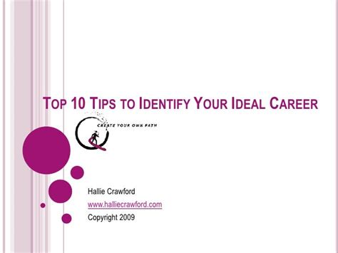 Top Ten Tips To Identifying Your Ideal Career