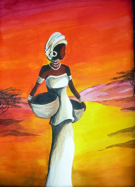 Acrylic Painting Of African Girl Bold Boldcolors
