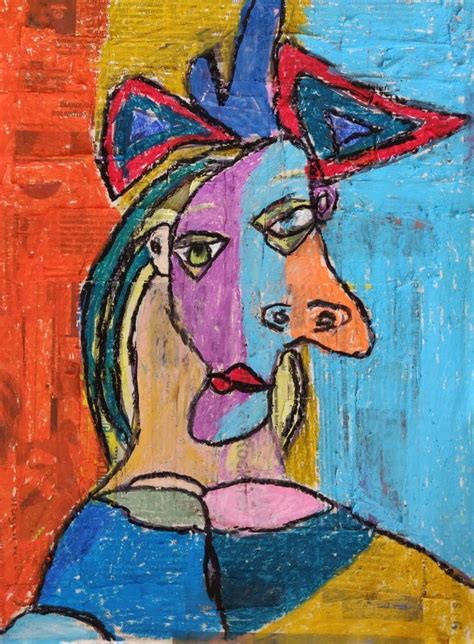 Picasso Portret With Oil Pastel 2019
