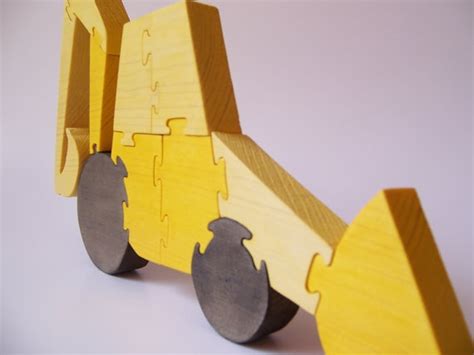 Construction Toy Wood Puzzle T For Boys Backhoe Toy Etsy