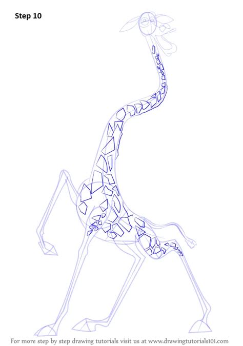 Learn How To Draw Melman The Giraffe From Madagascar Madagascar Step