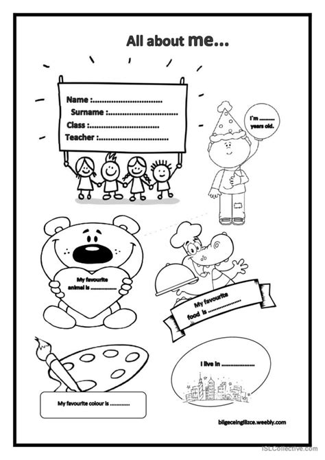 All About Me English Esl Worksheets Pdf And Doc