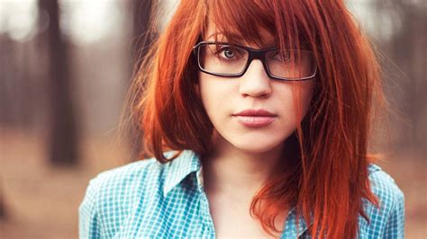 Model Redhead Glasses Face Curvy Women With Glasses Women Hd