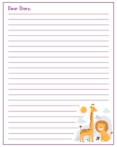8 Best Images Of Printable Diary Paper Template Free Printable Travel