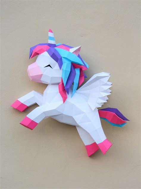 Unicorn Papercraft Model Template Svg And Pdf Epicgami