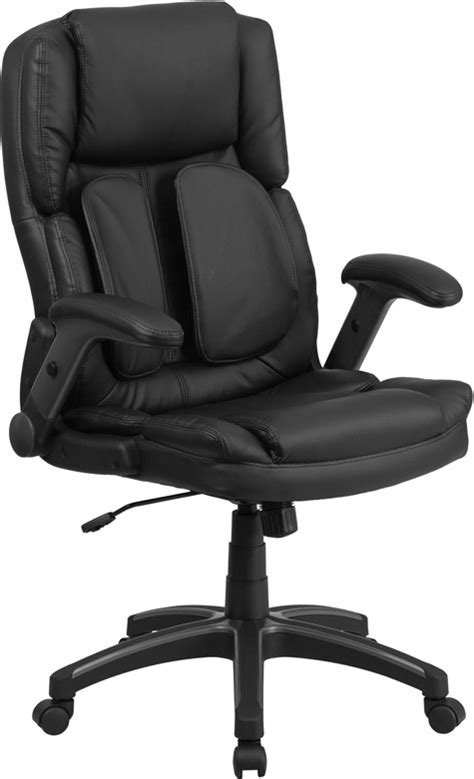 Be savvy with space in the office with this teknik flip arm mesh executive chair. High Back Black Leather Executive Swivel Office Chair W ...