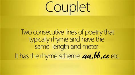 Poetry Term Couplet Youtube