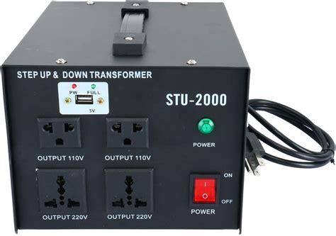 auto step up down voltage converter transformer 2000w 110v to 220v with usb port amazon ca