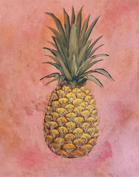 Original Pineapple Painting Eco Friendly Hand Painted Art Etsy