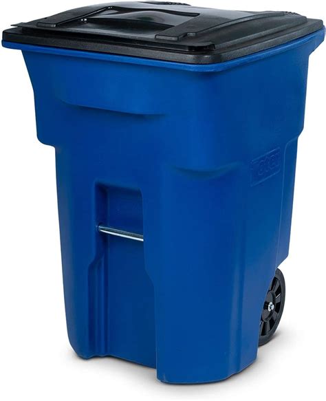 Toter 2 Wheel Trash Can With Lid Blue 96 Gallon Model