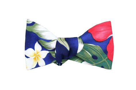 Blue Hawaiian Print Bow Tie Lord Wallington