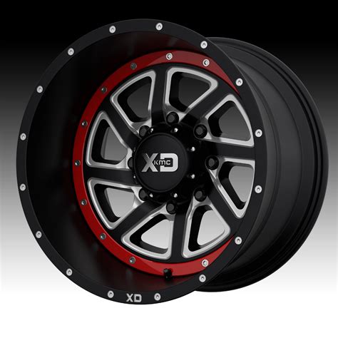 KMC XD Series XD833 Recoil Satin Black Milled Custom Wheels Rims ...