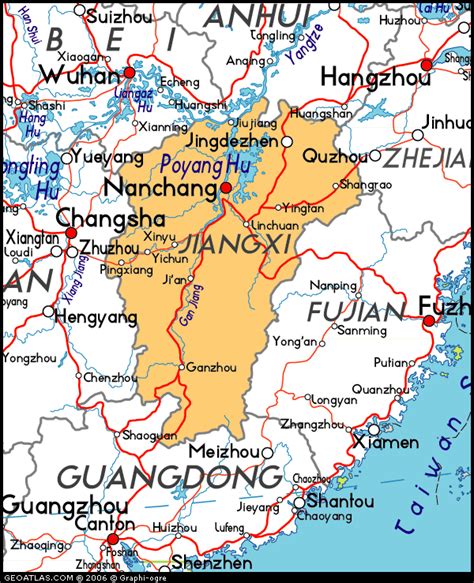 Map Of Jiangxi China China Atlas