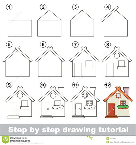 How to draw a house. Cómo Dibujar A Toy House Ilustración del Vector - Imagen ...