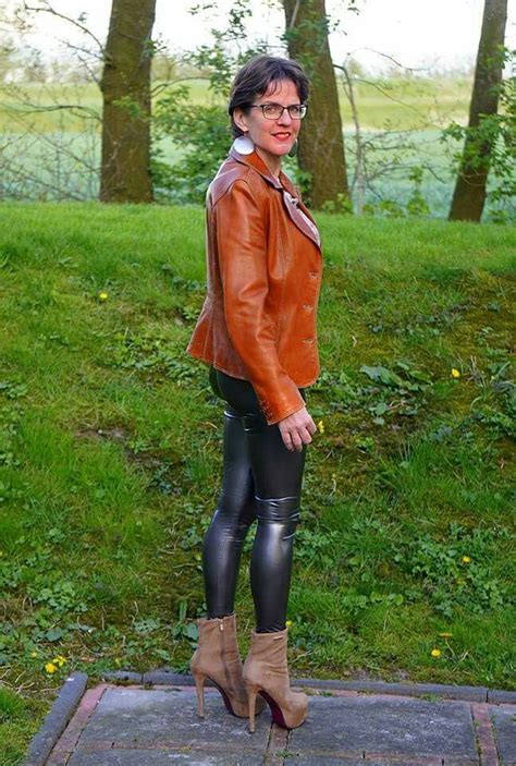 Jane Moore Latex Red Leather Jacket Leather Pants Stanton Leggings