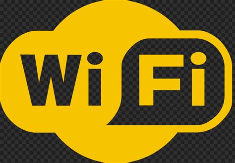 Wifi Wi Fi Hotspot Wireless Yellow Logo Sign Png Img Citypng
