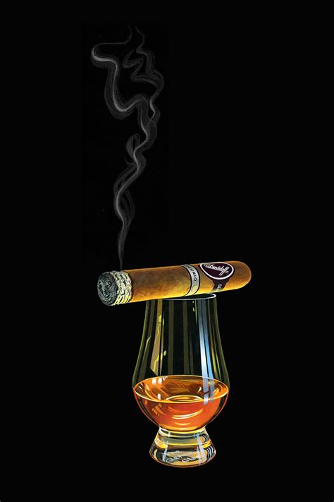 Davidoff And Bourbon Art Print Cigar Art Cigars And Whiskey Cigars