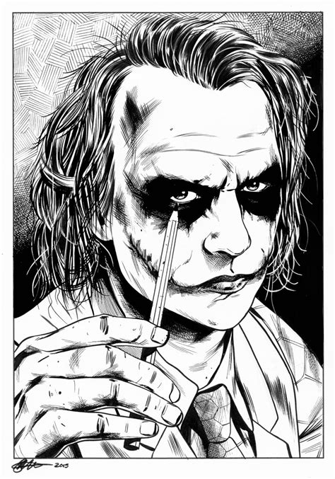 Artwork, movies, joker, heath ledger, joaquin phoenix. Heath Ledger Joker Drawing at GetDrawings | Free download