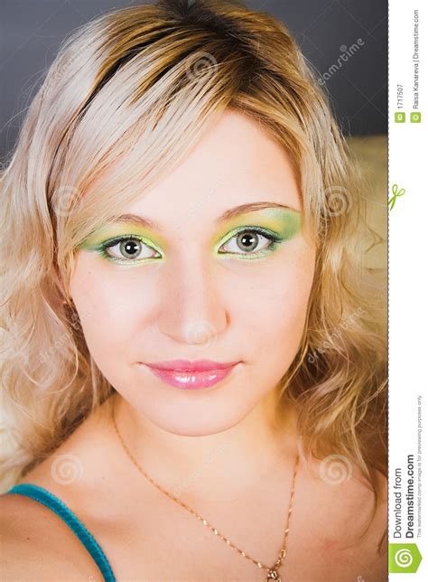 Portrait Of The Blonde With Green Eyes Royalty Free Stock