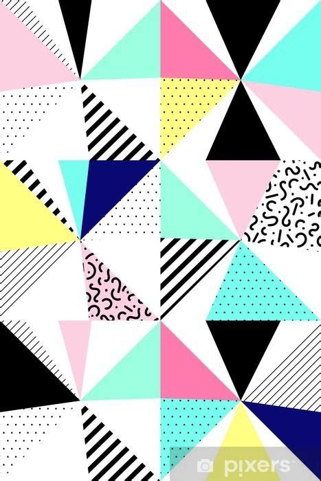 Vector Seamless Geometric Pattern Memphis Style Abstract 80s