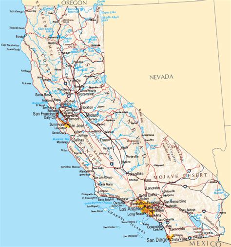 California Haritası Amerika Birleşik Devletleri