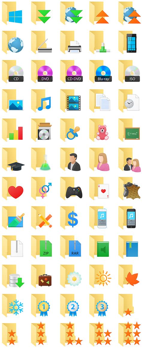 Everyday10 Folder Icons 60 Professional Windows 10 Style Icons For