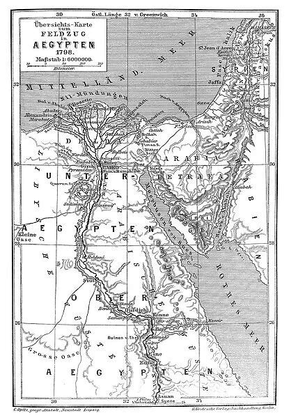 Map Of Napoleons Campaign In Egypt 1798 French Campaign In Egypt And