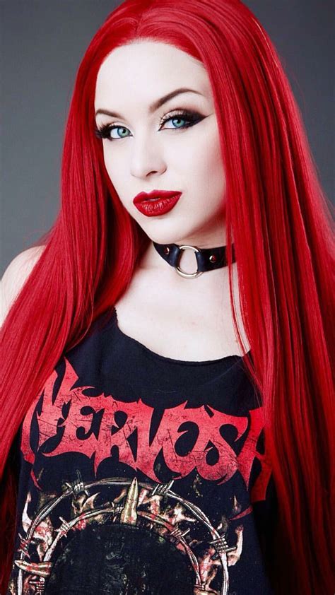 Lady Kat Eyes Red Haired Beauty Goth Fashion Punk Goth Beauty