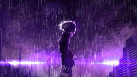 Purple Rain Hd Anime 4k Wallpapers Images Backgrounds