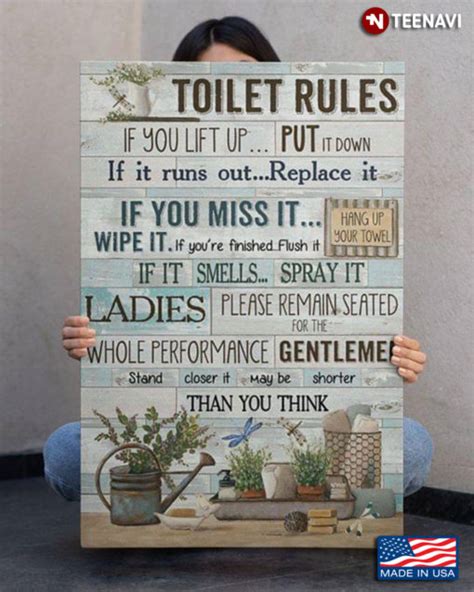 Vintage Toilet Objects Dragonflies Toilet Rules If You Lift Up Put It