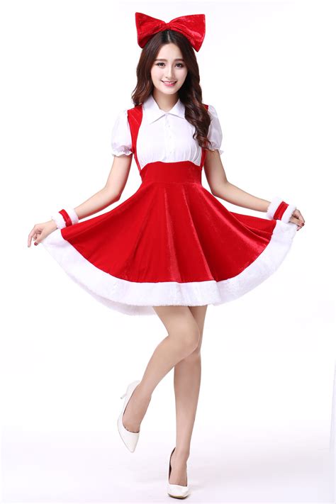 Christmas Costume Party Sweetheart Miss Sexy Adult Women Halloween Santa Cosplay Dress Cute