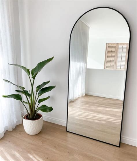 Full Length Black Arch Mirror With Metal Frame Luxe Mirrors