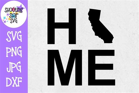 California Us State With Home 50 States Svg