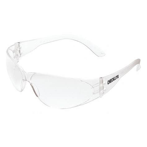 mcr safety checklite safety glasses anti scratch clear frame clear lens cl110 zoro