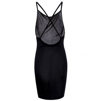 Sexy Scoop Neck Backless Sleeveless Bodycon Dress For Women Black One