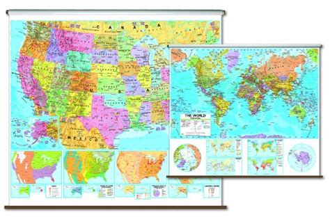 Usworld Advanced Political Wall Map Combo Roller Advanced Political