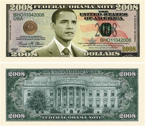 Barack Obama Collectible 2008 Novelty Bill American Art Classics