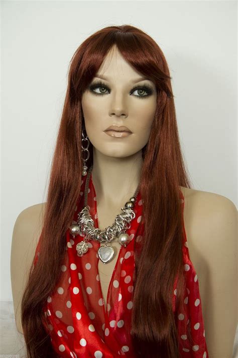 Fox Red Clear Cool Vivid Red Red Long Skin Top Straight Wigs