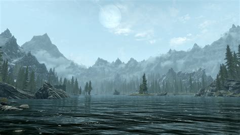 Skyrim Elder Scrolls Landscape Mountains Lake Wallpapers Hd