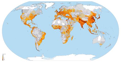 A Population Density Map Of The World By Administrative Divisions